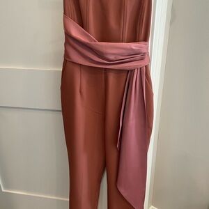 Lavish Alice Pink Draped Jumpsuit